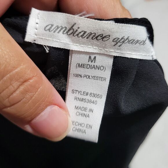 Ambiance apparel black cold shoulder blouse - Picture 4 of 7